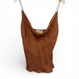 Blue Life Ella Cami NWT Cowl Neck Slip Top Brown Mauve Medium